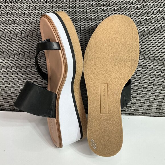 Lucky Brand Women's Black Leather Platform Sandals Size 8 M - Picture 8 of 9